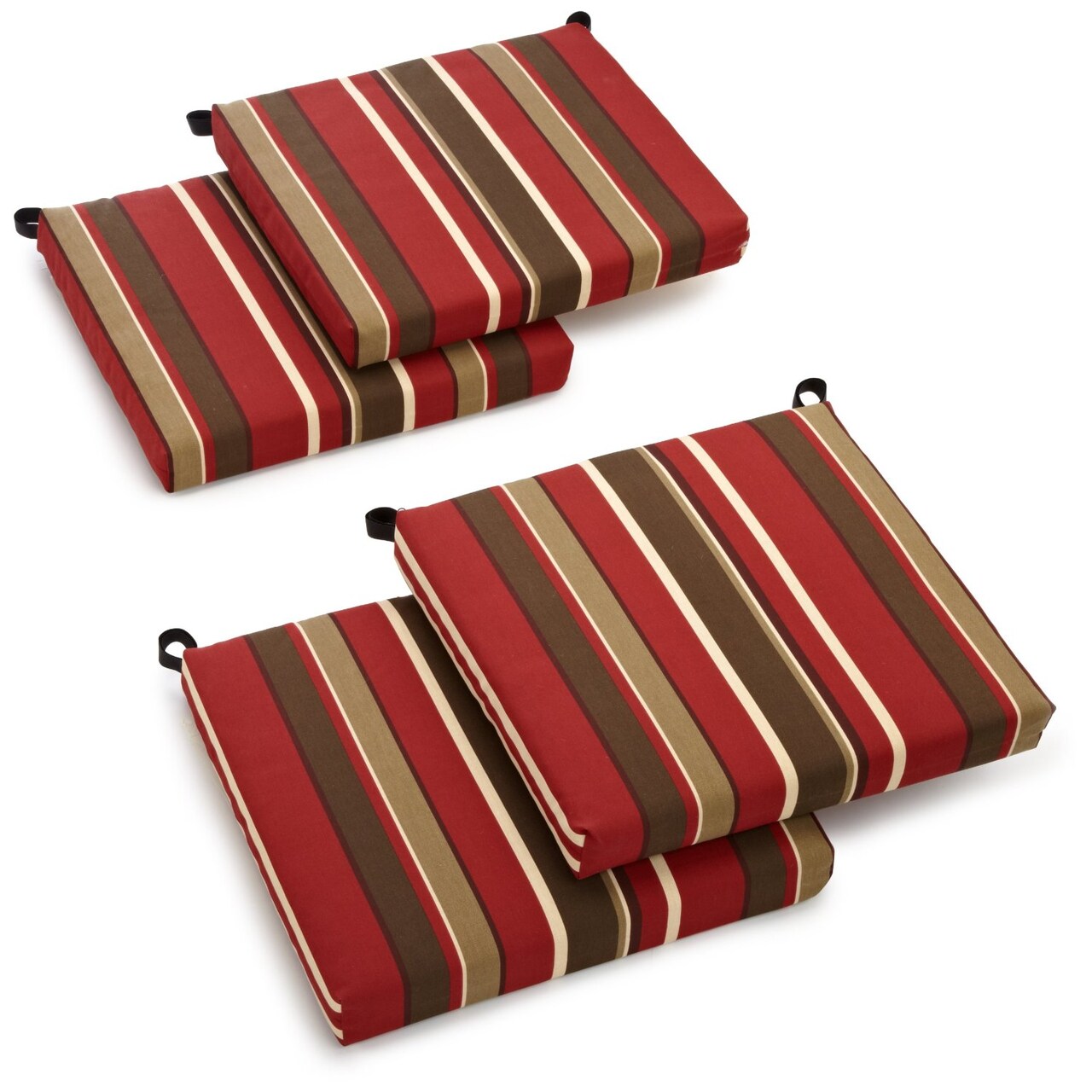 20-inch by 19-inch Spun Polyester Chair Cushion (Set of Four) - Monserrat Sangria